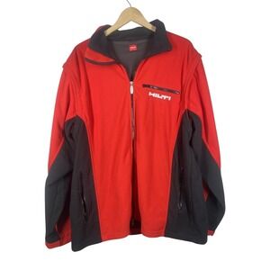 HILTI Red & Black Fleece Full Zip Jacket Convertible Vest Women's 3XL